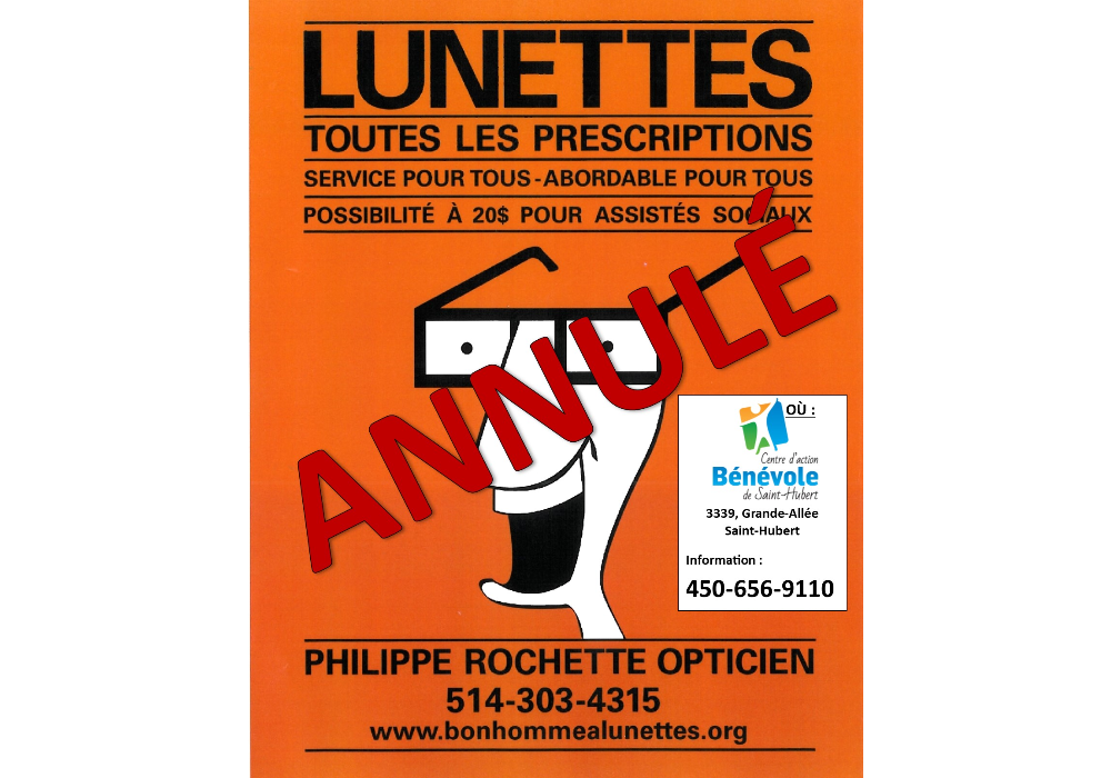 Annulation provisoire du service du bonhomme &agrave; lunettes